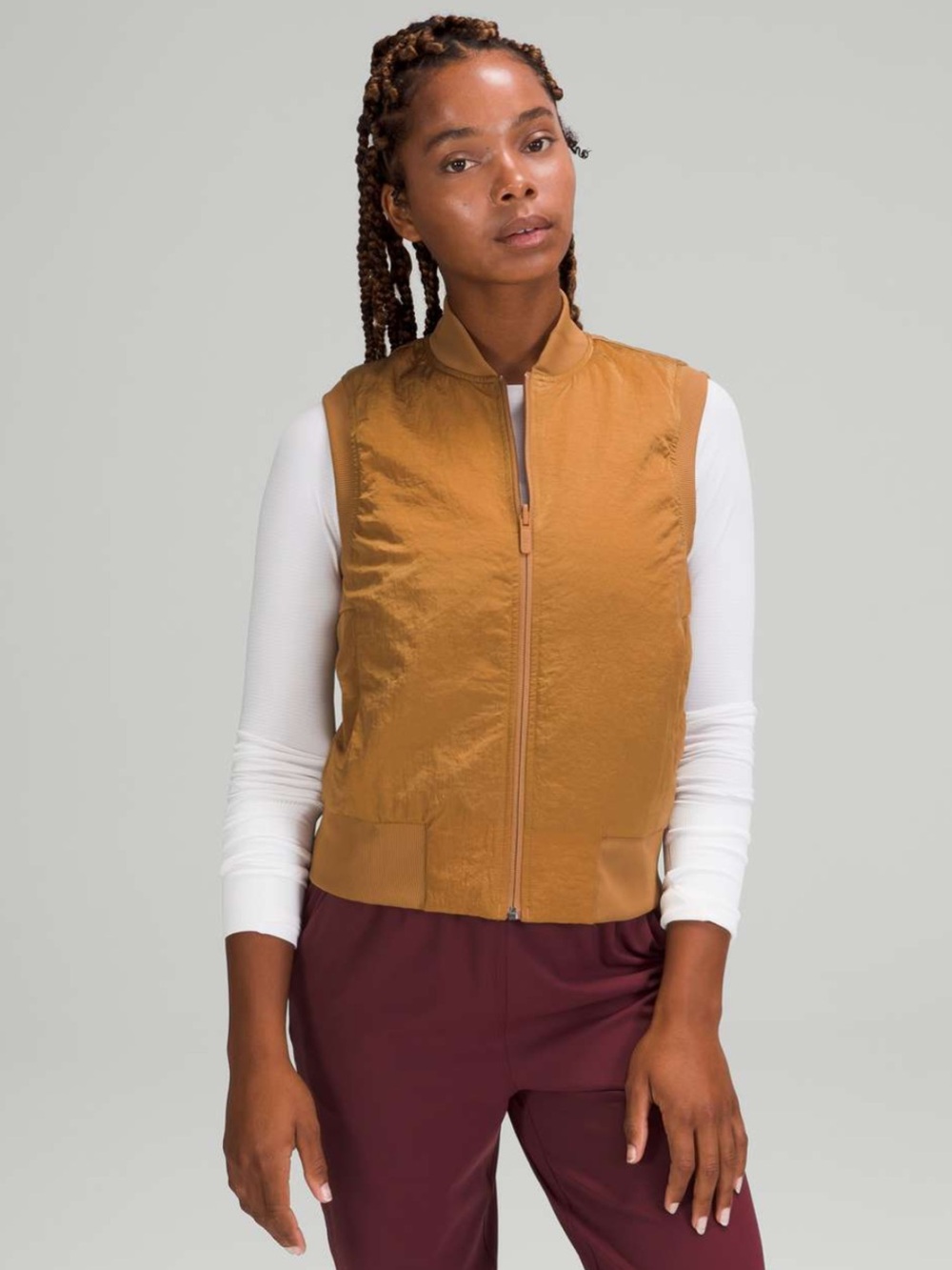 Lululemon Non-Stop Bomber Vest - Bold Beige - Quilted Reversible Fall